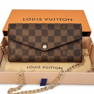 Louis Vuitton LV Women’s Damier Ebene Ballerine Pink Flap Wallet FULL INCLUSION